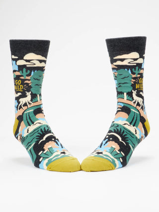 Blue Q Men's Go Wild Crew Socks