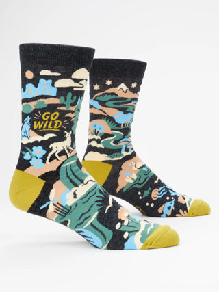Blue Q Men's Go Wild Crew Socks