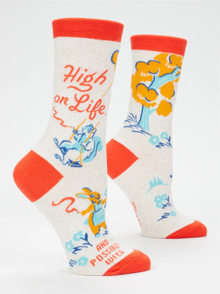 Blue Q Women's High On Life Crew Socks