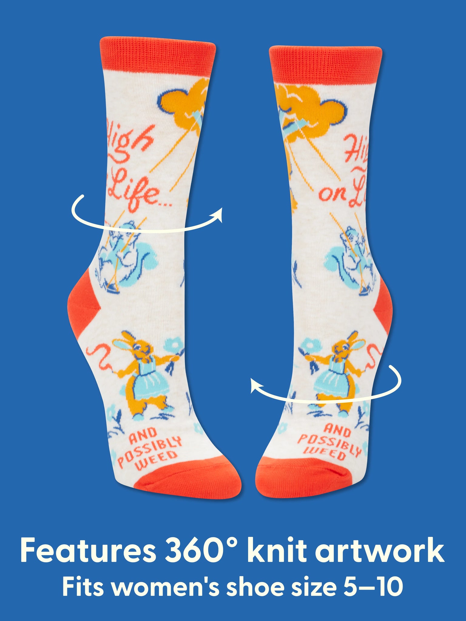 Blue Q Women's High On Life Crew Socks