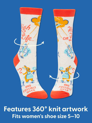 Blue Q Women's High On Life Crew Socks
