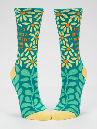 Blue Q Women's Being Retired Is The Best Shit Ever Crew Socks