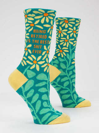 Blue Q Women's Being Retired Is The Best Shit Ever Crew Socks