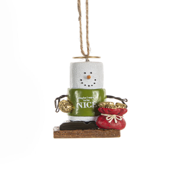 S'mores Naughty Or Nice Ornaments