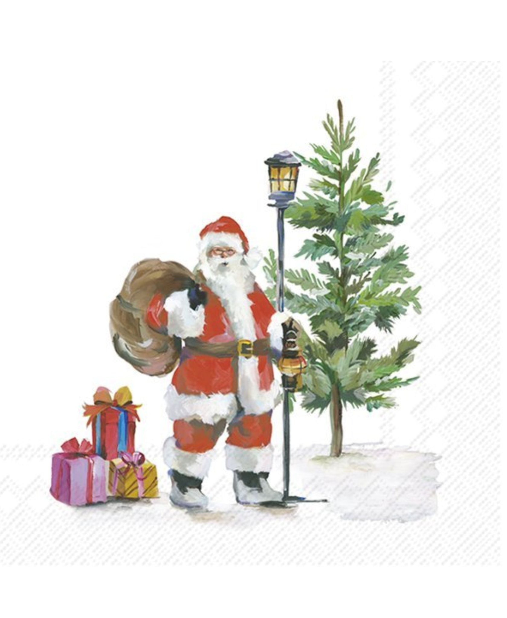 IHR Santa Is On The Way White Cocktail Napkins