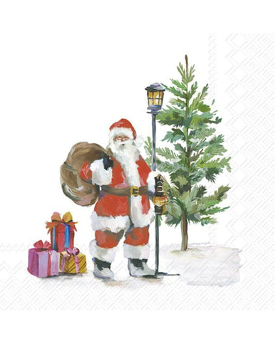 IHR Santa Is On The Way White Cocktail Napkins