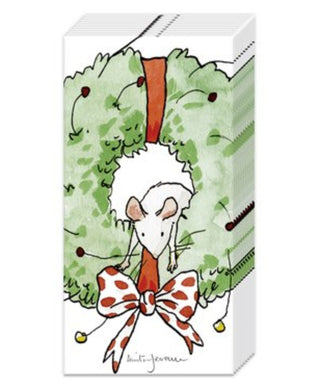 IHR Mouse In Wreath Pocket Tissues