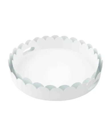 Nested Scalloped Metal Tray Set