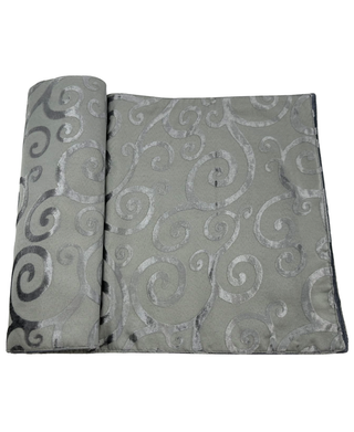 Split P Velvet Scroll Platinum Table Runner 13