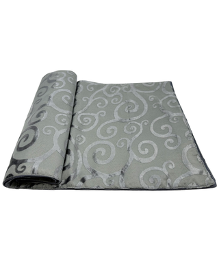 Split P Velvet Scroll Platinum Table Runner 13