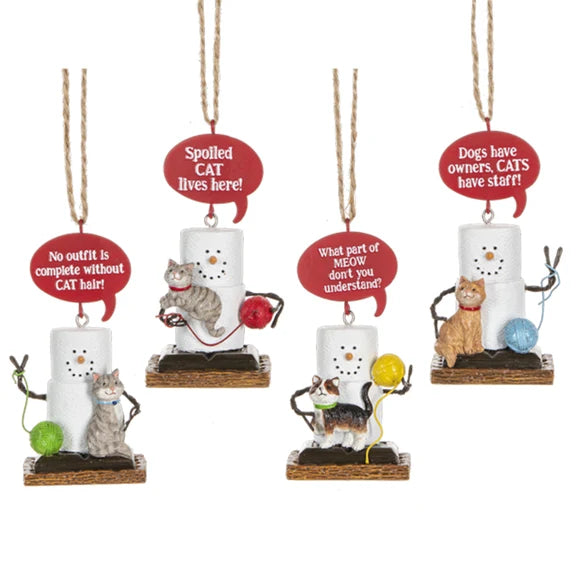 S'mores Cat Talk Ornaments