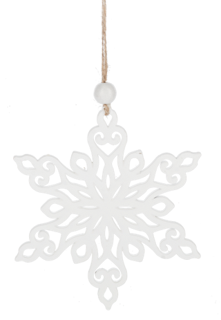 Farmhouse Style White Snowflake Ornament