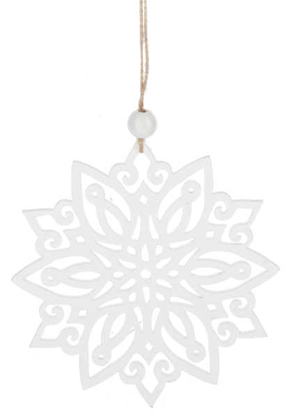 Farmhouse Style White Snowflake Ornament