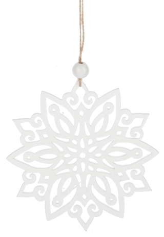 Farmhouse Style White Snowflake Ornament