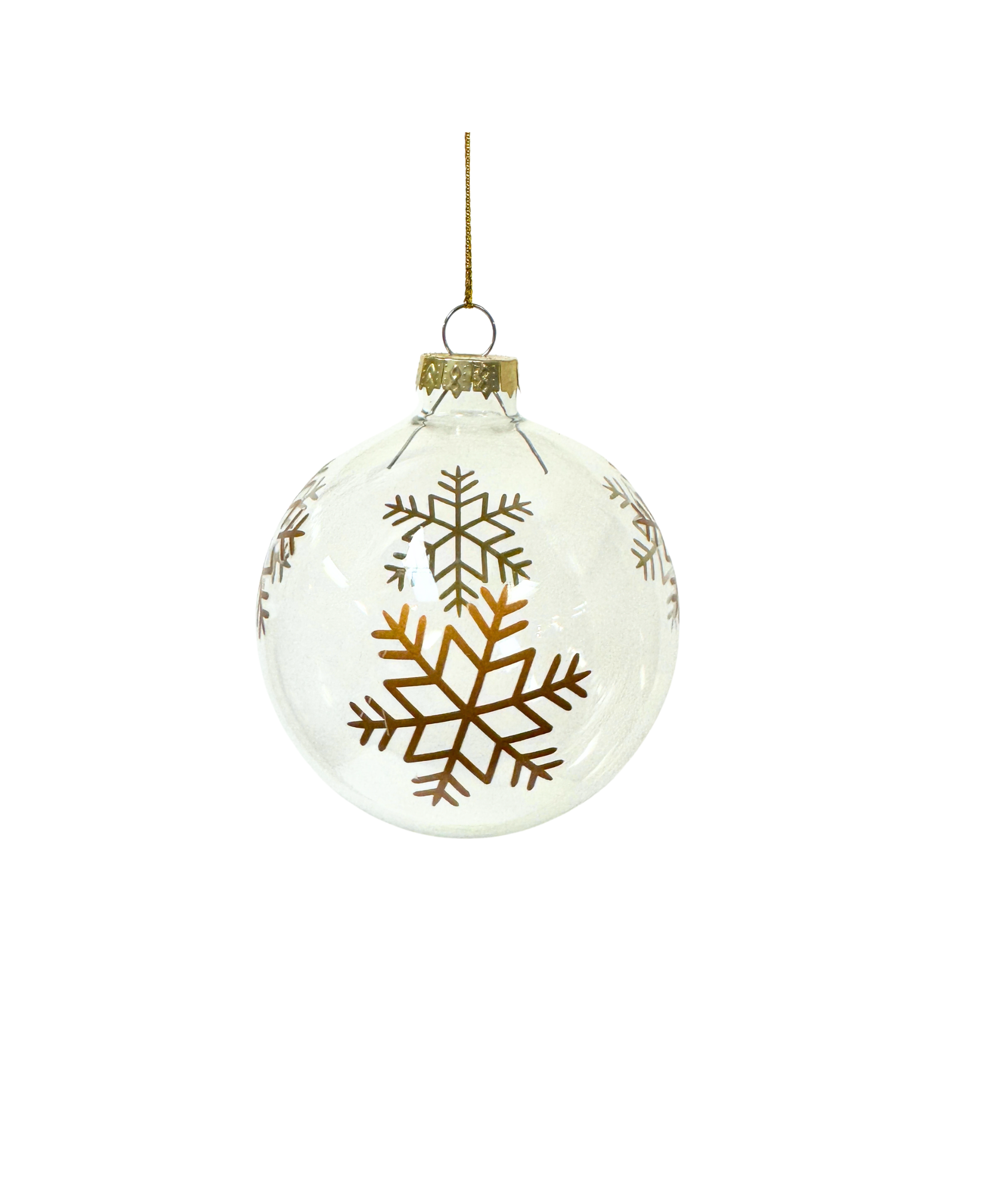 Glass Gold Snowflake Ornament