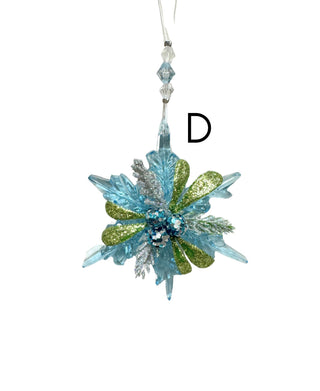 Teeny Winter Ice Snowflake Ornaments