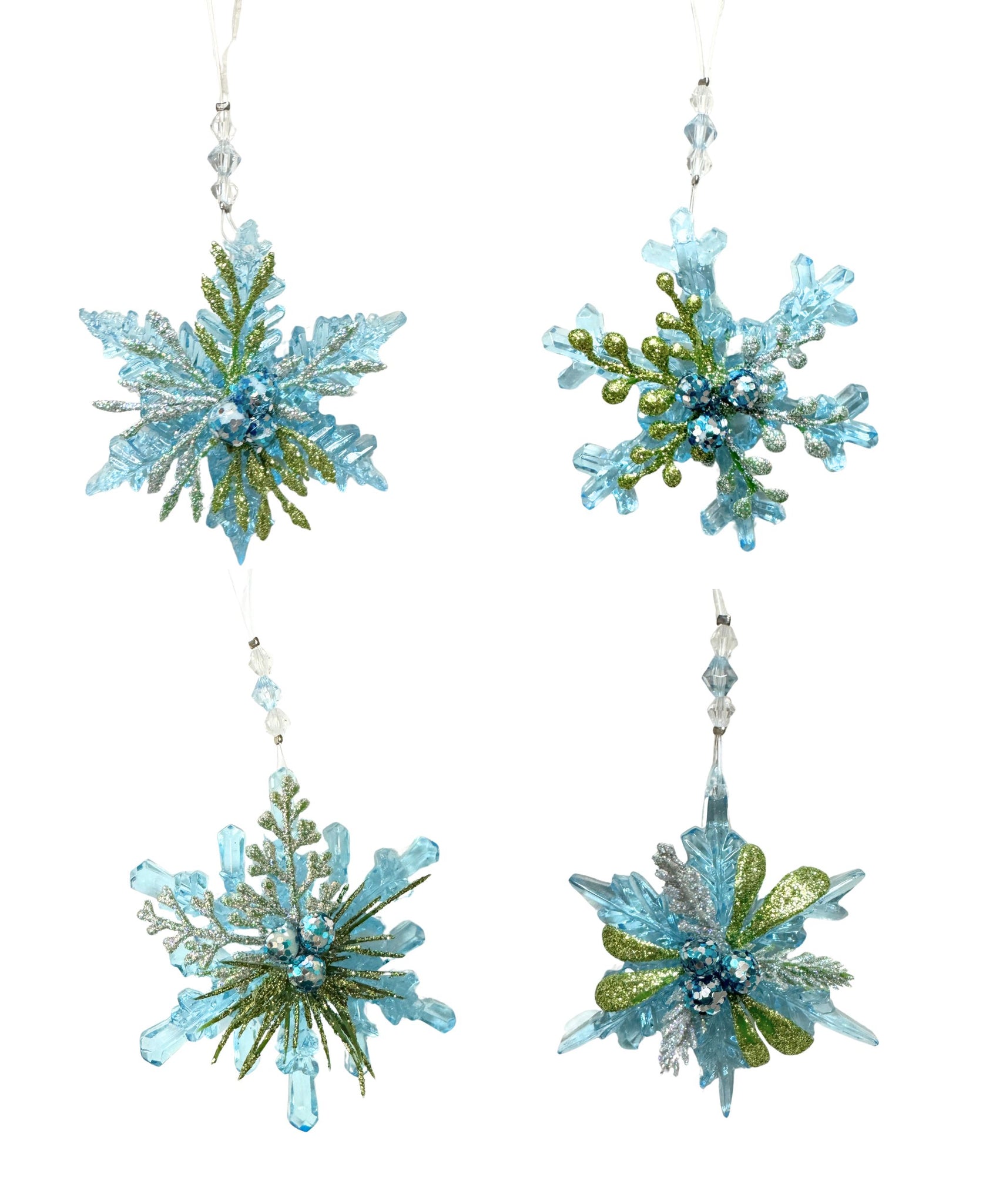 Teeny Winter Ice Snowflake Ornaments