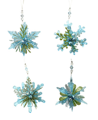 Teeny Winter Ice Snowflake Ornaments