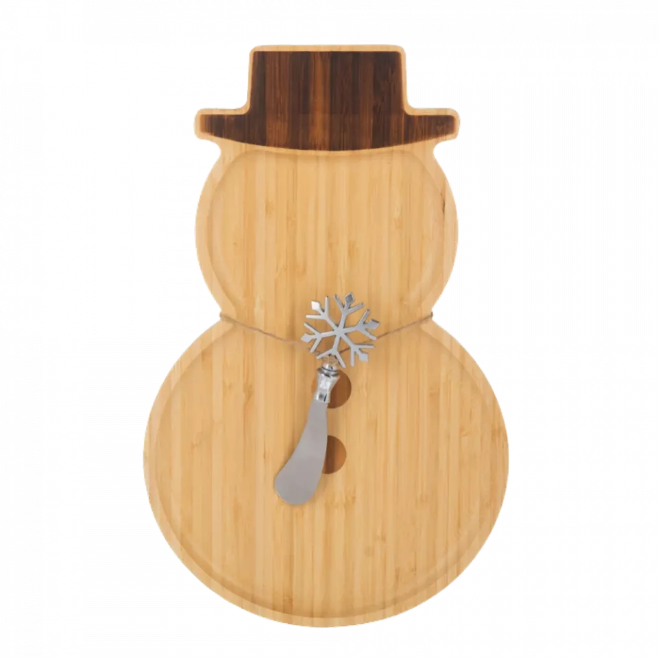 Snowman Cheese Board and Snowflake Spreader Set
