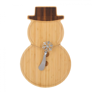 Snowman Cheese Board and Snowflake Spreader Set