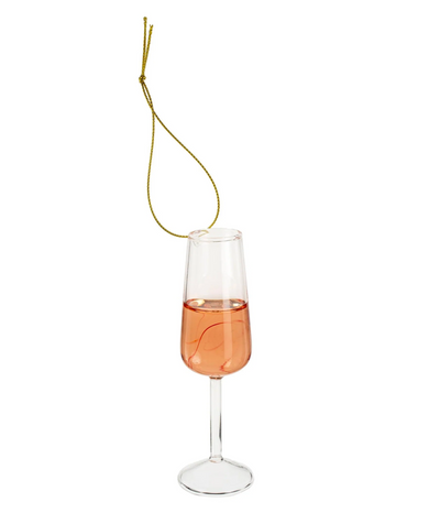 Sparkling Rosé Glass Ornament