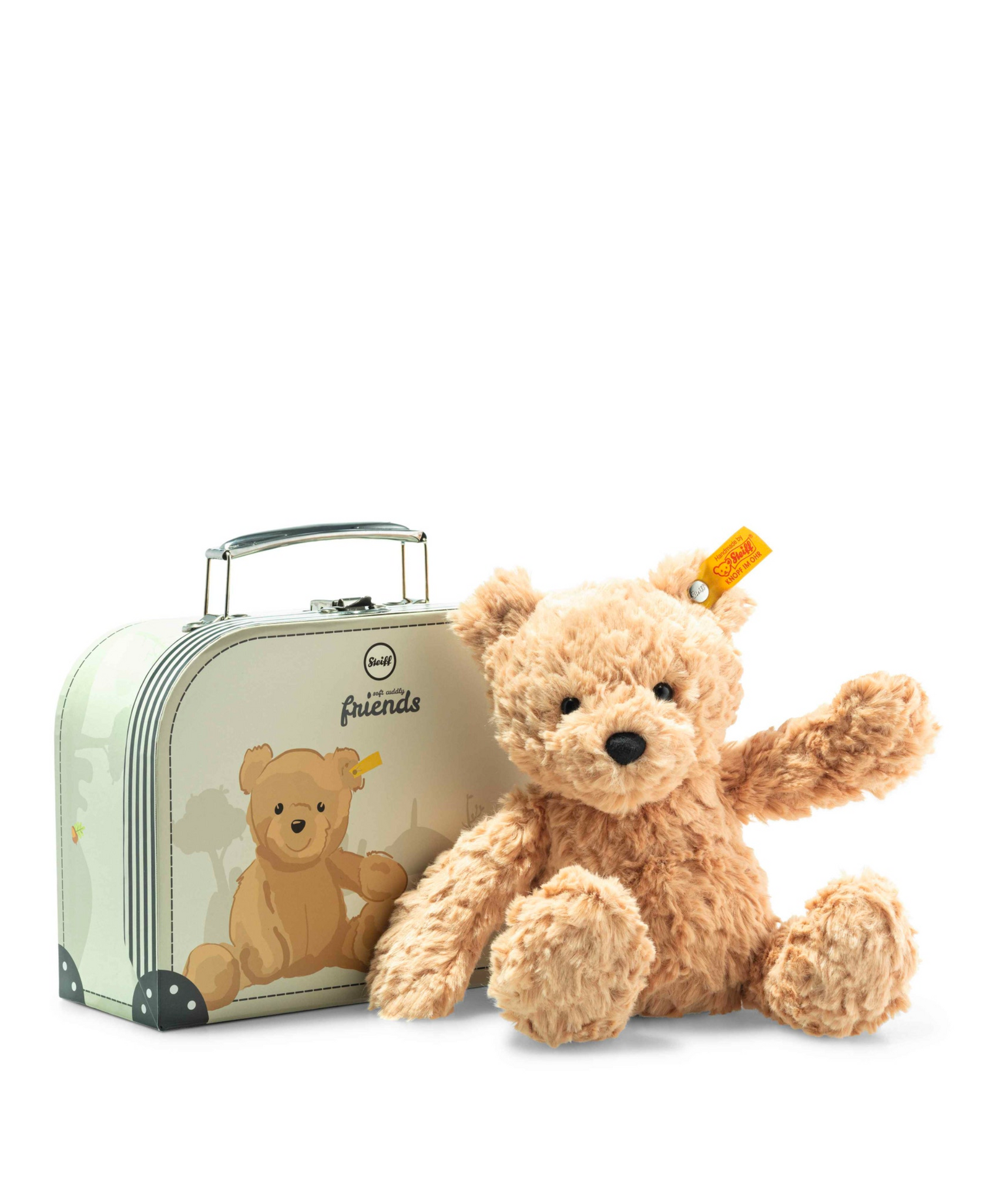 Steiff teddy in store suitcase