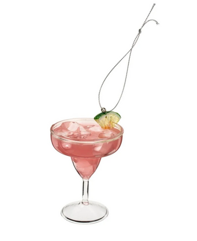 Strawberry Margarita Glass Ornament