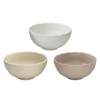 Scallop Ceramic Dip Bowls - 3/Set