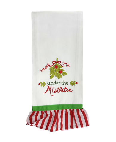 Creative Co-Op Mistletoe Hand Towel