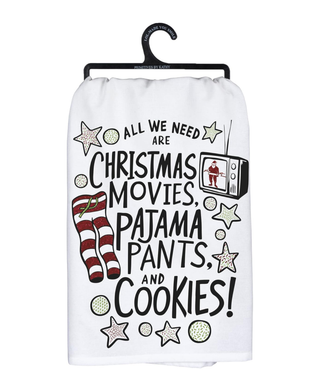 Primitives By Kathy Christmas Movies - Pyjamas Dish Towel