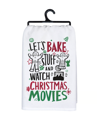Primitives By Kathy Christmas Movies - Let's Bake Dish Towel