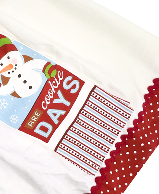 Demdaco Snowman Half Apron With Button On Tea Towel