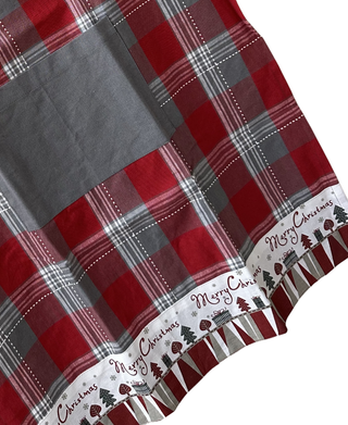 Christmas Traditions Red & Grey Plaid Merry Christmas Apron