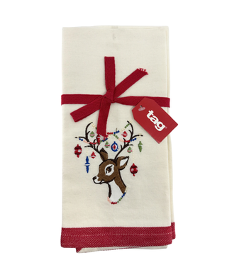 Tag Deer & Santa Guest Towels Set of 2