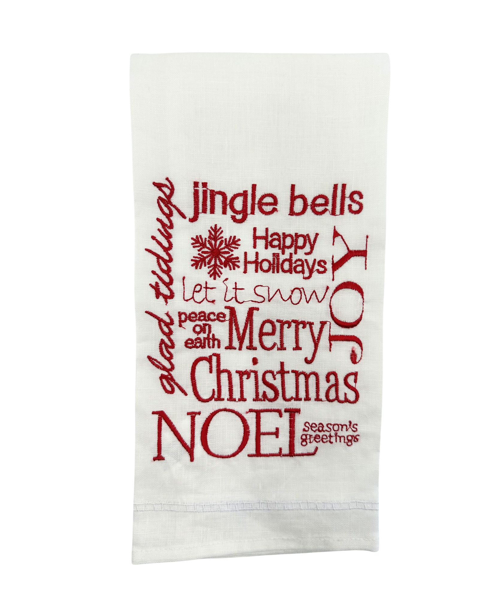 K & K Interiors Christmas Greetings Hand Towel