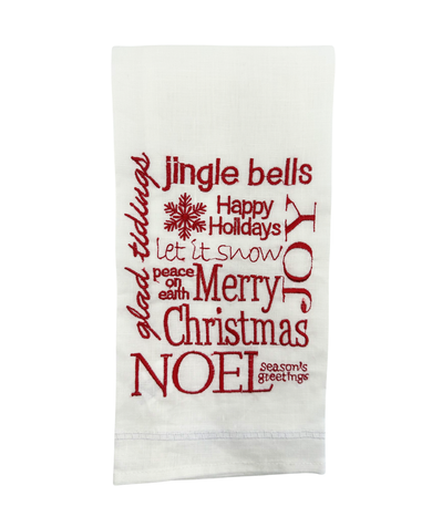 K & K Interiors Christmas Greetings Hand Towel