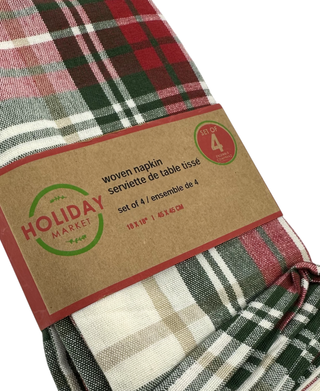 Christmas Red Check Napkin Set of 4