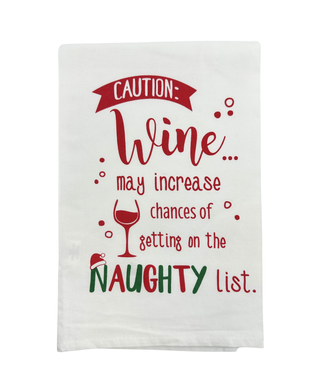 Ganz Caution Wine Dish Towel