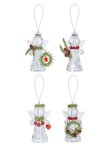 Teeny Mistletoe Angel Ornaments - Classic