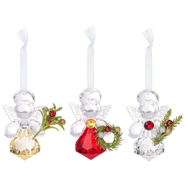 Teeny Mistletoe Angel Jewel Ornaments