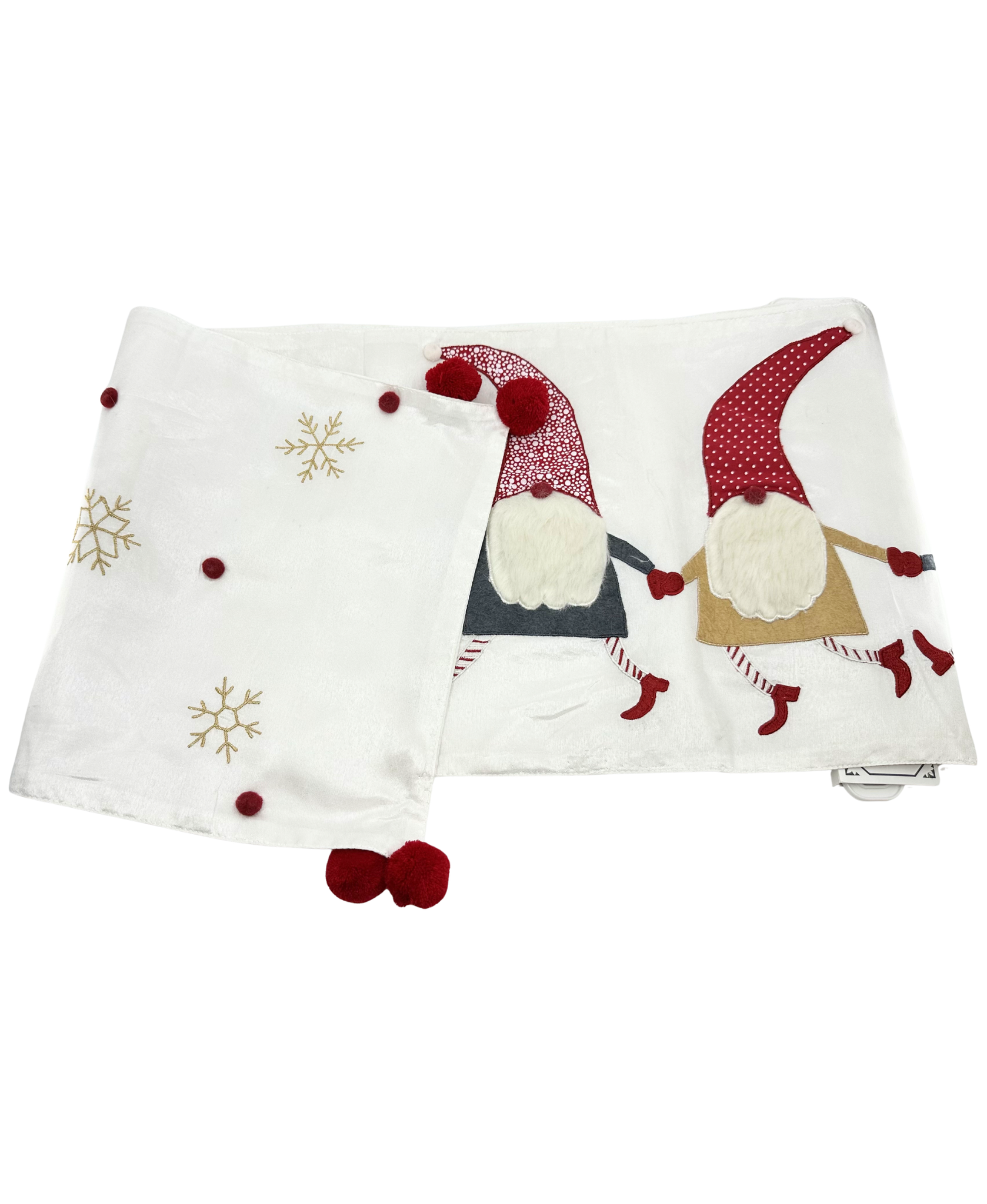 Ganz Holiday Gnomes Table Runner with Pom Poms 13