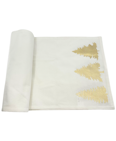 ADV Table Runner White & Gold 13