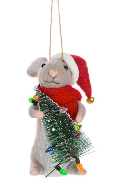 Wool Holiday Mice Ornaments
