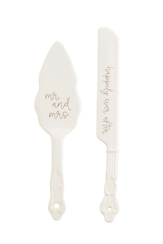 Ceramic Wedding Cake Server Set