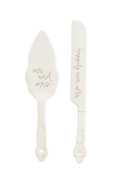 Ceramic Wedding Cake Server Set