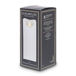 White LED Wax Pillar Candle - 8