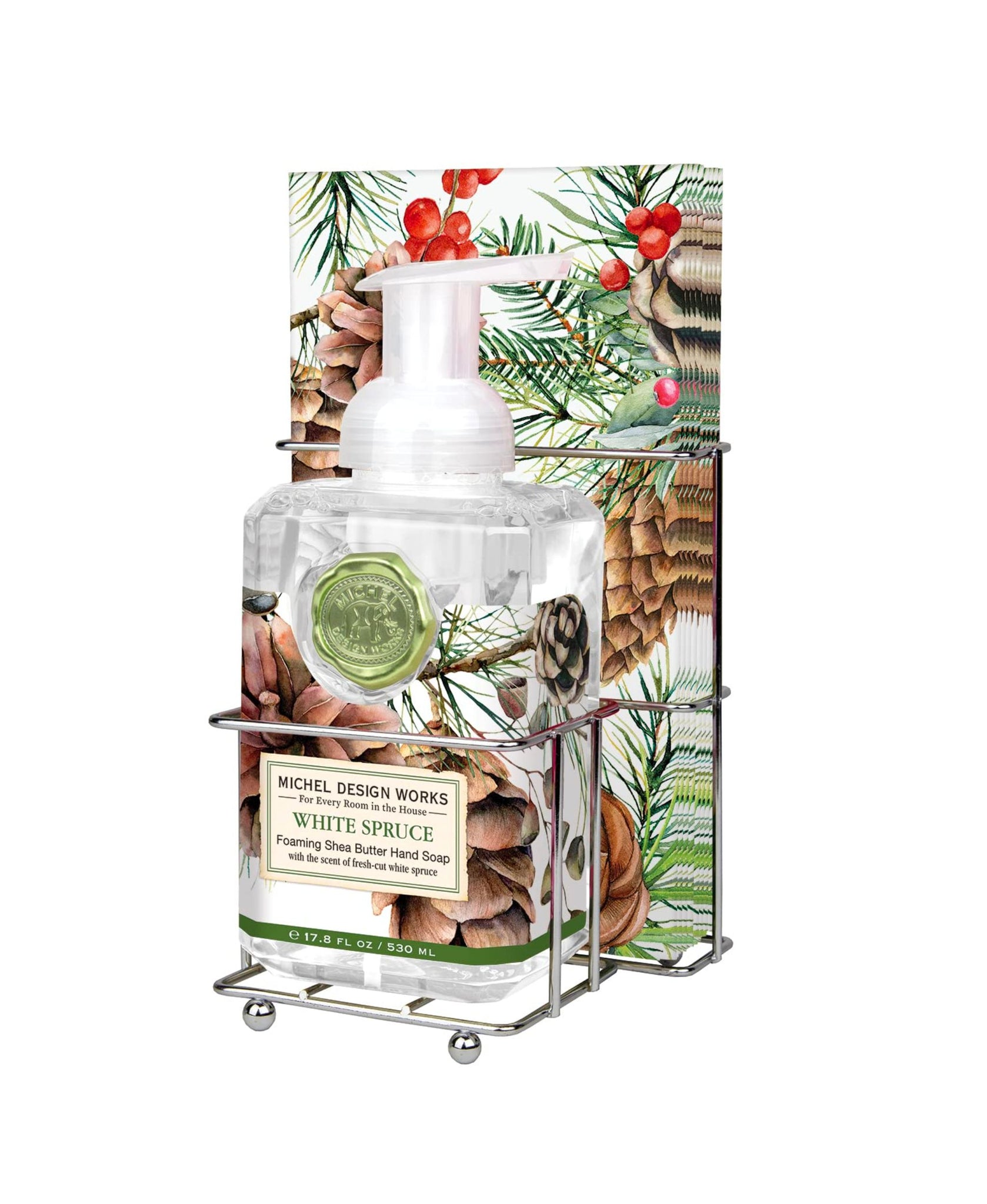 Michel Design Works White Spruce Foaming Hand Soap Napkin Set