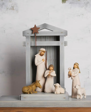 Willow Tree Nativity - Deluxe Starter Figures Plus Creche, 7-Piece Set