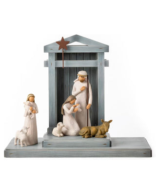 Willow Tree Nativity - Deluxe Starter Figures Plus Creche, 7-Piece Set