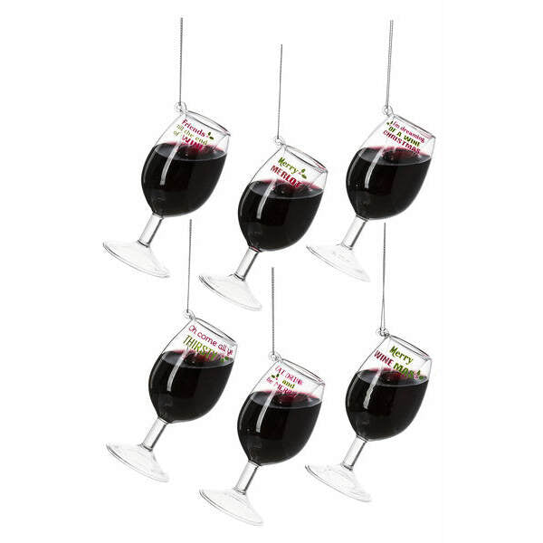 Red Wine Glass Ornaments